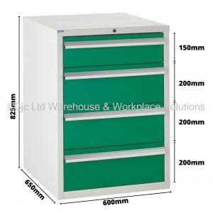 Euroslide Storage Cabinet 4 Drawer 825mm